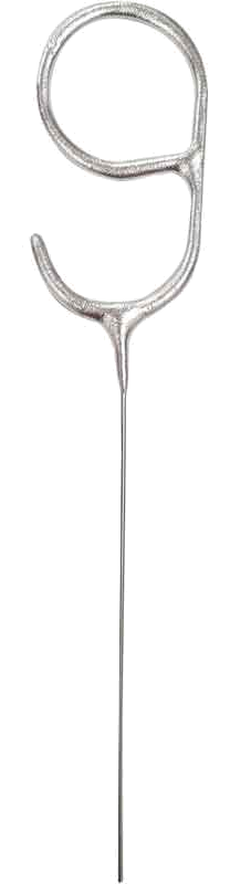 7In Numeral 9 Silver Glitz Sparkler